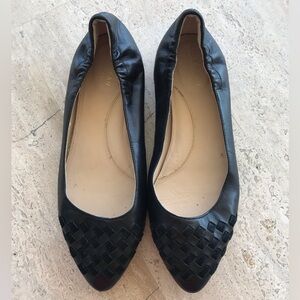 Cole Haan Black Woven Leather Flats